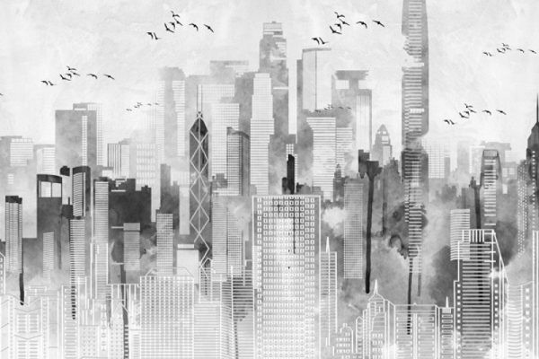 贴图·城市丨剪影 新中式背景墙挂画 第6329期