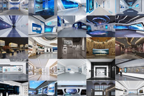 科技数字多媒体展厅3D模型合集 源文件